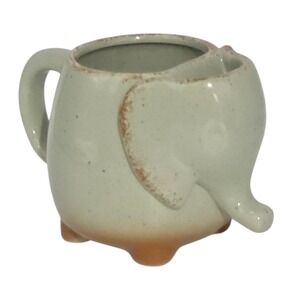 Elephant Ceramic Coffee Mug With Tea Bag Holder or Decorative Succulent Planter
